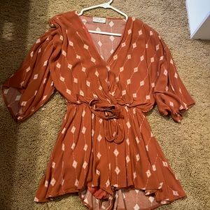 Orange/ brown with white